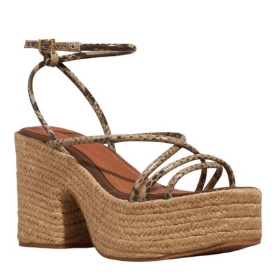 Espadrille Couro Tiras Animal Print Cobra