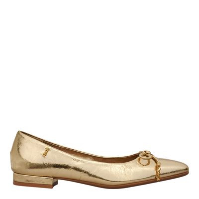 Sapatilha Laço Metalizada Dourado