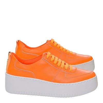 Tênis Plataforma Laranja Neon