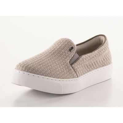 Tênis slip on trama nude