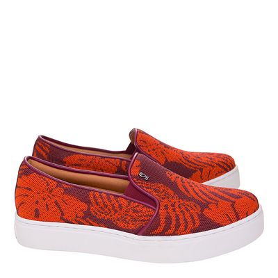Tênis Slip On Laranja e Vinho