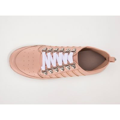 Tênis New Couro Pelica Soft Listras Rosa
