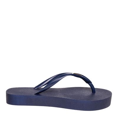 Flip Flop Emborrachado Sola Alta Azul Marinho