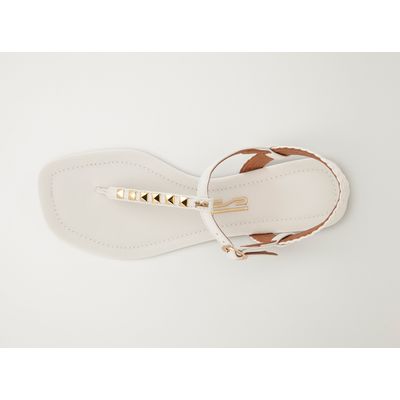 Rasteira Spikes Trança Branca