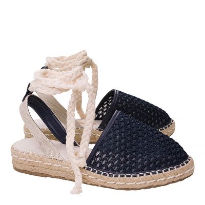 Espadrille Corda Natural Tranças Preto