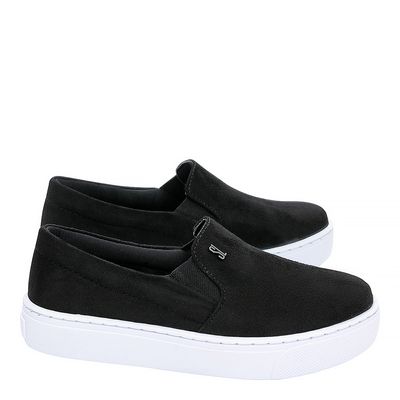 Tênis Slip On Infantil Preto Camurça