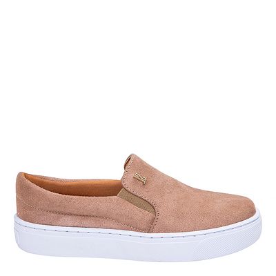 Tênis slip on acamurçado bege infantil