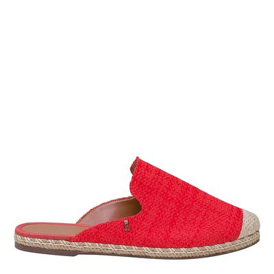 Espadrille Tecido Natural Linho Vermelho