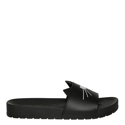 Slide Emborrachada Gatinho Preto