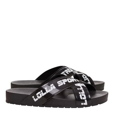 Slide Borracha Sport Cruzado Preto