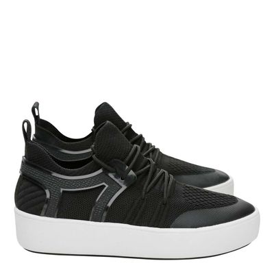 Tênis Knit Sola Alta Preto