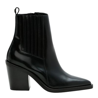 Bota Preta Box Bico Fino