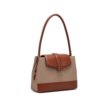 Bolsa Material Canvas Marrom Alça Ombro