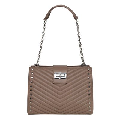 Bolsa Corrente Tachas Marrom