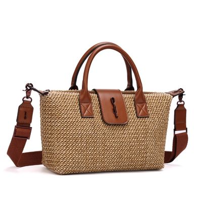 Bolsa Tramado Bege Alça Transversal