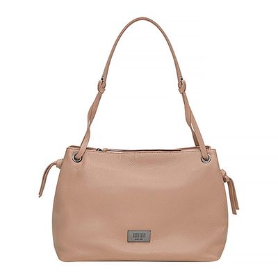 Bolsa Grande Couro Floater Nó Bege