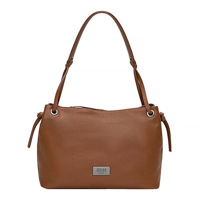 Bolsa Grande Couro Floater Nó Marrom