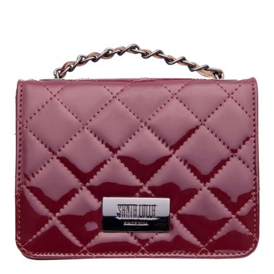 Bolsa Matelassê Envernizada Vinho