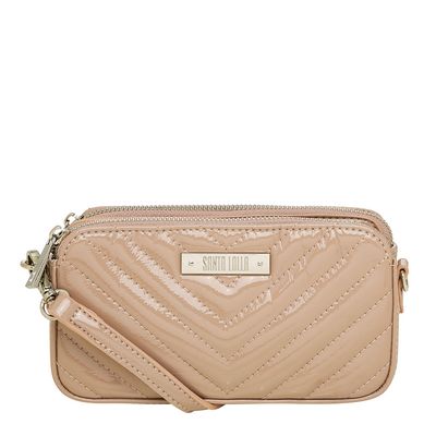 Bolsa Corrente Envernizada Bege