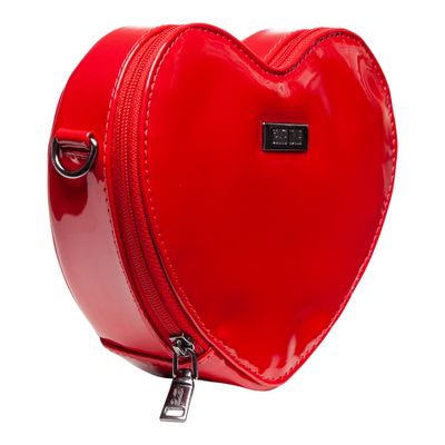 Bolsa Envernizado Coração Vermelho