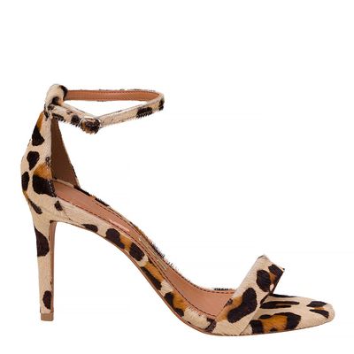 Sandália Salto Alto Animal Print Onça