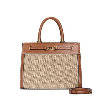 Bolsa Tote Tramado Caramelo Transversal Bridão