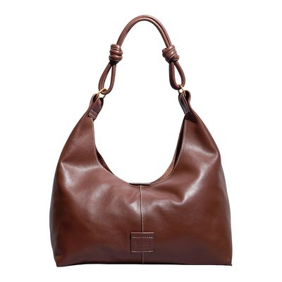 Bolsa Grande Couro Floater Marrom Dark