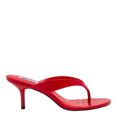 Mule De Dedo Couro Pelica Soft Vermelho Salto Fino