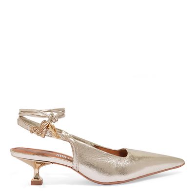 Scarpin New Craquele Ouro Light