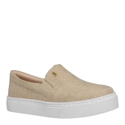 Tênis Slip On Tecido Copacabana Bege