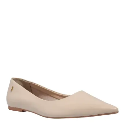 Sapatilha Couro Nobre Bico Fino Off White