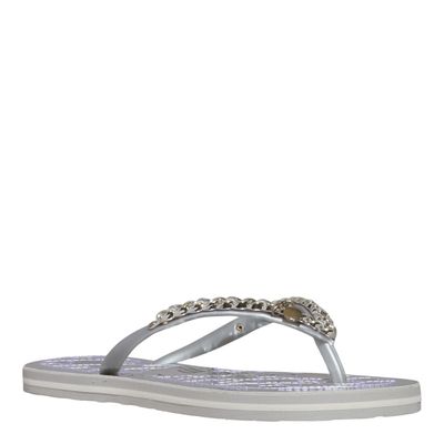 Chinelo Flip Flop Matelassê Prata Metalizado