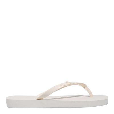 Chinelo Borracha Bico Quadrado Branco