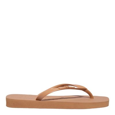 Chinelo Borracha Bico Quadrado Bege