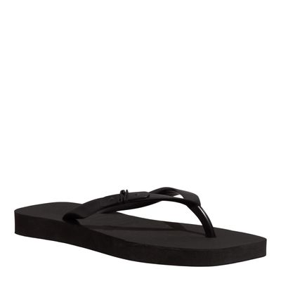 Chinelo Borracha Bico Quadrado Preto
