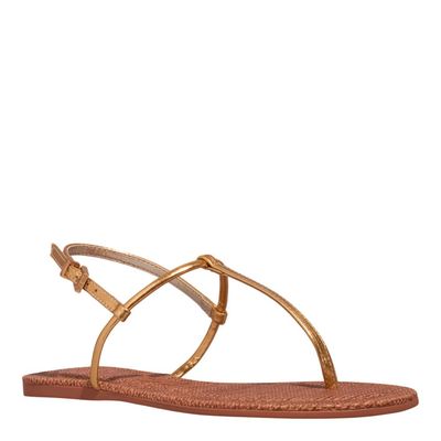 Rasteira Metalizada Reflexo Dourada