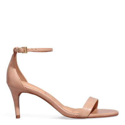 Sandália Napa Bege Salto Fino