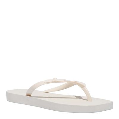 Chinelo Borracha Bico Quadrado Branco