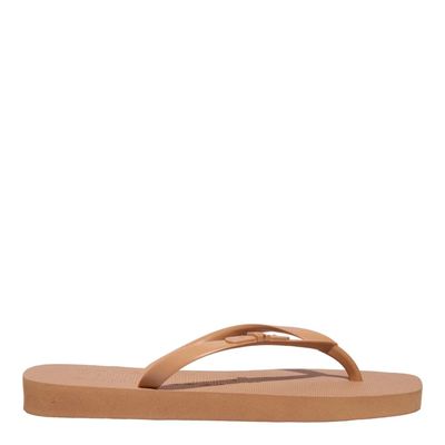 Chinelo Borracha Bico Quadrado Bege