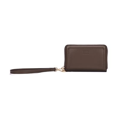 Carteira Soft Lisa Alça de Mão Cinza