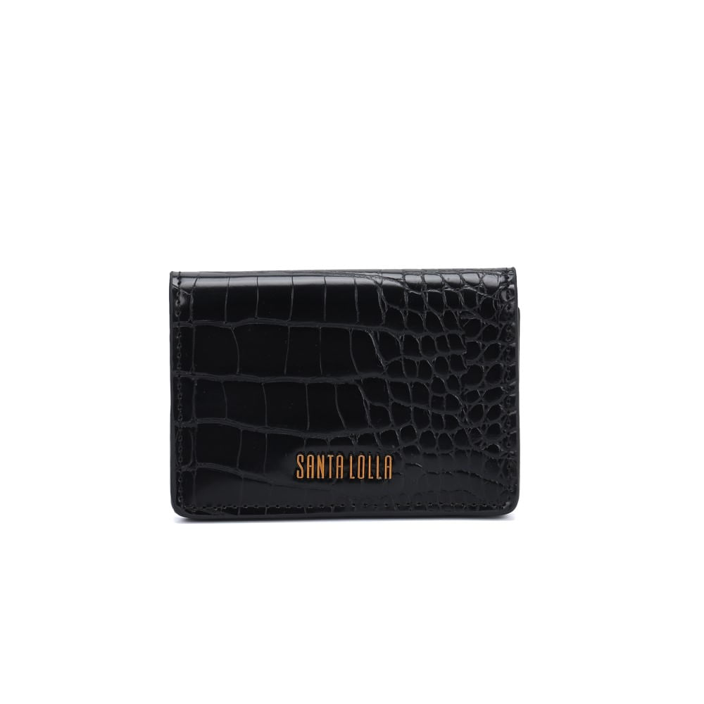 Porta Cartão Croco Preto - Santa Lolla