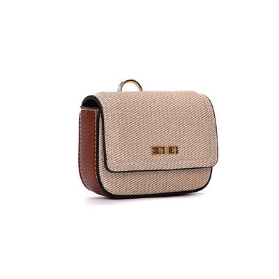 Chaveiro De Bolsa Canvas Bege
