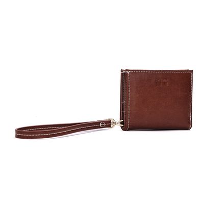 Carteira Rustica Marrom Alça De Mão