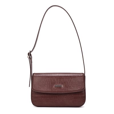Bolsa Croco Marrom Alça Ombro