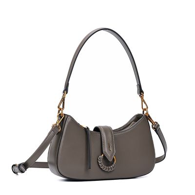 Bolsa Baguete Soft Cinza Alça Dupla