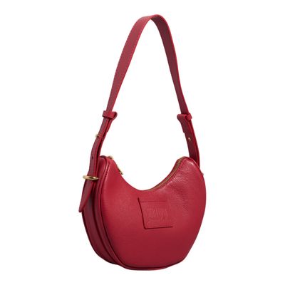 Bolsa Meia Lua Couro Floater True Blood Vermelha Alça de Ombro