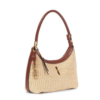 Bolsa Baguete Tramado Alça De Ombro Bege