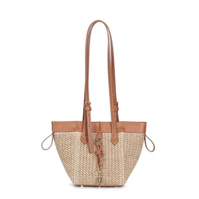 Bolsa Tiracolo Pequena Tramado Bege