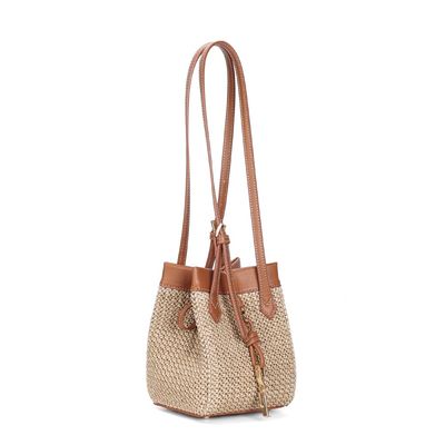 Bolsa Tiracolo Pequena Tramado Bege