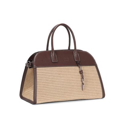 Bolsa Grande Tramado Marrom Dark